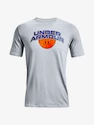 Heren T-shirt Under Armour  BBALL BRANDED WRDMRK SS-GRY