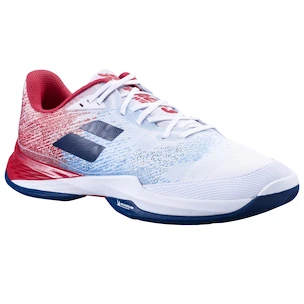 Heren tennisschoenen Babolat Jet Mach 3 AC Men Wide White/Estate Blue