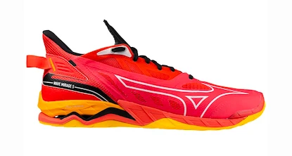 Heren zaalschoenen Mizuno  WAVE MIRAGE 5 Radiant Red/White/Carrot Curl