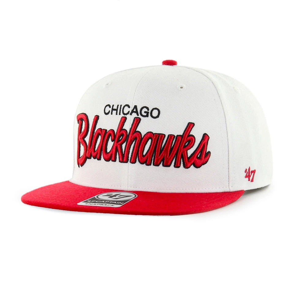 Herenpet 47 Brand  NHL Chicago Blackhawks Crosstown Script Two tone ’47 CAPTAIN