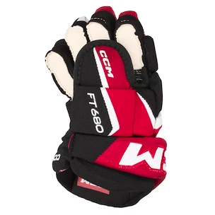 IJshockey handschoenen CCM JetSpeed FT680 Black/Red/White Junior 10 inch