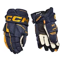 IJshockey handschoenen CCM Tacks XF Navy/Sunflower Junior 12 inch