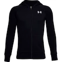 Jongens hoodie Under Armour  RIVAL COTTON FZ HOODIE black