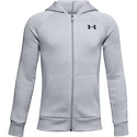 Jongens hoodie Under Armour  RIVAL COTTON FZ HOODIE grey XL