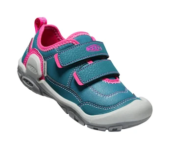 Kinder outdoorschoenen Keen Knotch Hollow Ds Blue Coral/Pink Peacock