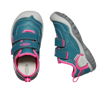 Kinder outdoorschoenen Keen Knotch Hollow Ds Blue Coral/Pink Peacock