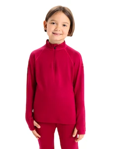 Kinder T-shirt Icebreaker  K 260 Tech LS Half Zip Cherry