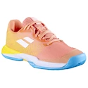 Kinder tennisschoenen Babolat Jet Mach 3 Clay Jr Girl Coral/Gold Fusion