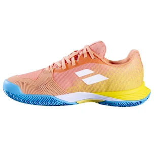 Kinder tennisschoenen Babolat Jet Mach 3 Clay Jr Girl Coral/Gold Fusion