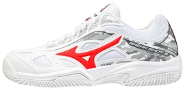 Kinder tennisschoenen Mizuno  Breakshot 3 CC White/IgnititonRed