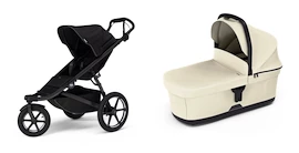 Sportieve kinderwagen Thule Urban Glide 3 Black + Bassinet Soft beige