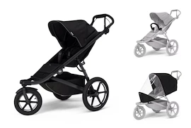 Sportieve kinderwagen Thule Urban Glide 3 Black + Veiligheidsbeugel + Regenscherm