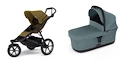 Sportieve kinderwagen Thule Urban Glide 3 Nutria green + Bassinet Mid blue