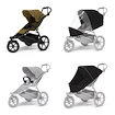 Sportieve kinderwagen Thule Urban Glide 3 Nutria green + Veiligheidsbeugel + Regenscherm + Muggennet