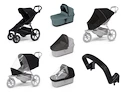 Stadswandelwagen Thule Urban Glide 4-wheel Black + Bassinet Mid blue SET 7in1