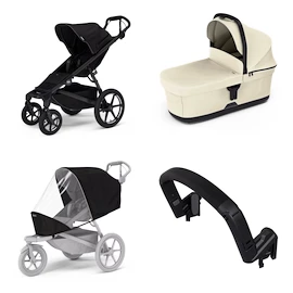 Stadswandelwagen Thule Urban Glide 4-wheel Black + Bassinet Soft beige SET 4in1