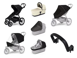 Stadswandelwagen Thule Urban Glide 4-wheel Black + Bassinet Soft beige SET 7in1