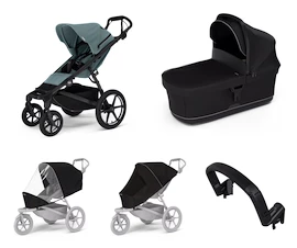 Stadswandelwagen Thule Urban Glide 4-wheel Mid blue + Bassinet Black SET 5in1