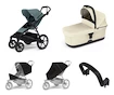 Stadswandelwagen Thule Urban Glide 4-wheel Mid blue + Bassinet Soft beige SET 5in1