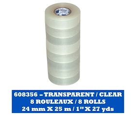 Tape voor scheenbeschermers Blue Sports Clear Poly Shin Pad Tape 24 mm x 25 m 8-Pack