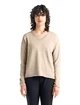 Trui Icebreaker  Flaxen LS V Sweater Beige